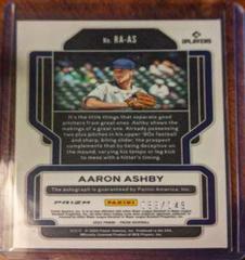 Aaron Ashby [Blue Prizm] Baseball Cards 2022 Panini Prizm Rookie Autographs Prices
