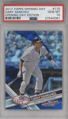 Gary Sanchez [Batting Rainbow Blue Foil] Baseball Cards 2017 Topps Opening Day Prices