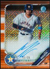 Seth Beer [Orange] Baseball Cards 2019 Bowman Mega Box Chrome Autographs Prices
