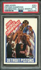 Pistons Champions [Celebrating Blaha Misspelled] Basketball Cards 1989 Hoops Prices
