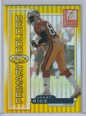 Jerry Rice [Yellow] #19 Football Cards 1999 Panini Donruss Elite Primary Colors Prices