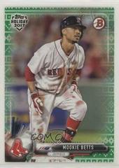 Mookie Betts [Green Holiday Sweater] #TH-MB Baseball Cards 2017 Topps Holiday Bowman Prices