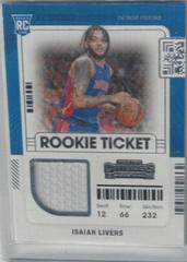Isaiah Livers #RTS-ILI Basketball Cards 2021 Panini Contenders Rookie Ticket Swatches Prices