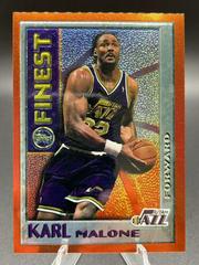 Karl Malone [Bordered Refractor] #M12 Basketball Cards 1995 Finest Mystery Prices