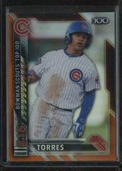 Gleyber Torres [Orange] Baseball Cards 2016 Bowman Scouts' Top 100 Prices