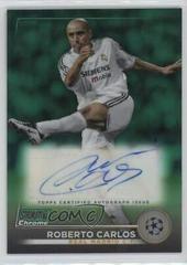 Roberto Carlos [Green] #CA-RC Soccer Cards 2022 Stadium Club Chrome UEFA Competitions Autographs Prices