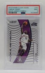 LeBron James [White Jersey Purple] Basketball Cards 2015 Panini Clear Vision Prices