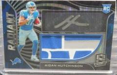 Aidan Hutchinson [Neon Black Light] #RAD-AHU Football Cards 2022 Panini Spectra Radiant Rookie Patch Signatures Prices