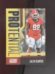 Jalen Carter [Gold Zone] #14 Football Cards 2023 Panini Score Protential Prices