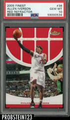 Allen Iverson [Red Refractor] Basketball Cards 2005 Finest Prices
