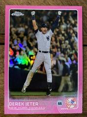 Derek Jeter [Pink Refractor] Baseball Cards 2015 Topps Chrome Prices