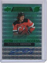 Dawson Mercer [Green] #DTAA-DM Hockey Cards 2021 Upper Deck Credentials Debut Ticket Access Autographs Prices