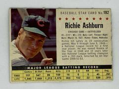 Richie Ashburn [Perforated] #192 Baseball Cards 1961 Post Cereal Prices