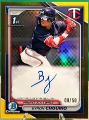 Byron Chourio [Gold Refractor] #CPA-BCH Baseball Cards 2024 Bowman Chrome Prospect Autograph Prices