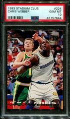 Chris Webber #224 Basketball Cards 1993 Stadium Club Prices