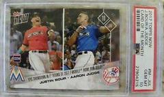 Aaron Judge, Justin Bour Baseball Cards 2017 Topps Now Card of the Month Prices