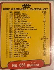 Checklist 313-358 #653 Baseball Cards 1982 Fleer Prices