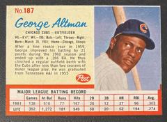 George Altman [Hand Cut 1955] #187 Baseball Cards 1962 Post Cereal Prices