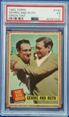 Gehrig and Ruth [Green Tint] #140 Baseball Cards 1962 Topps Prices