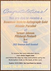Termarr Johnson [Gold] #BI-4 Baseball Cards 2022 Bowman Draft Invicta Prices