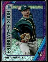 Jesus Luzardo [Purple Refractor Mega Box Mojo] Baseball Cards 2020 Bowman Chrome Rookie of the Year Favorites Prices