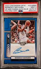 Bennedict Mathurin [Blue] #5 Basketball Cards 2022 Panini Contenders Optic Up and Coming Autograph Prices