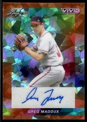Greg Maddux [Orange Crystal] #BA-GM1 Baseball Cards 2023 Leaf Vivid Autograph Prices