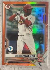 Jordan Walker [Orange Foil] #BD-187 Baseball Cards 2021 Bowman Draft 1st Edition Prices