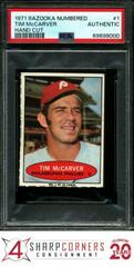 Tim McCarver [Hand Cut] Baseball Cards 1971 Bazooka Numbered Prices