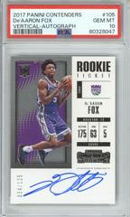 DE'Aaron Fox [Vertical Autograph Playoff Ticket] Basketball Cards 2017 Panini Contenders Prices