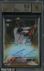 Ronald Acuna [Gold Refractor] #RA-RA Baseball Cards 2018 Topps Chrome Rookie Autograph Prices