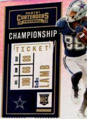 CeeDee Lamb [Autograph Championship] Football Cards 2020 Panini Contenders Prices