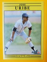 Jose Uribe #275 Baseball Cards 1991 Fleer Prices