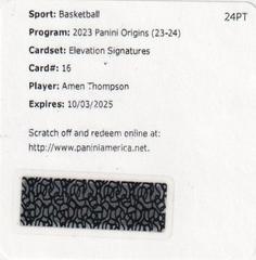 Amen Thompson #16 Basketball Cards 2023 Panini Origins Elevation Signature Prices