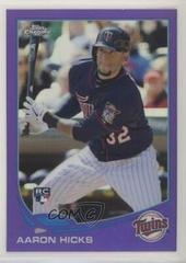 Aaron Hicks [Purple Refractor] #179 Baseball Cards 2013 Topps Chrome Prices