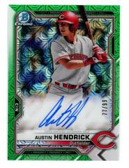 Austin Hendrick [Green Refractor] #BCMA-AH Baseball Cards 2021 Bowman Chrome Mega Box Mojo Autographs Prices