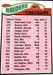 Raiders Checklist #220 Football Cards 1977 Topps Prices