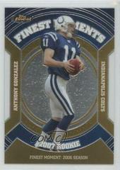 Anthony Gonzalez [Gold Refractor] #RFM-AG Football Cards 2007 Topps Finest Moments Prices