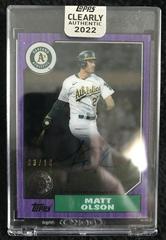 Matt Olson [Purple] #87TBA-MO Baseball Cards 2022 Topps Clearly Authentic 1987 Autographs Prices