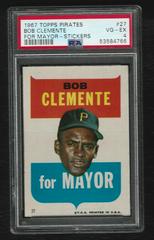 Bob Clemente [For Mayor] Baseball Cards 1967 Topps Pirates Stickers Prices