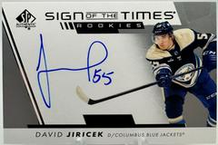 David Jiricek Hockey Cards 2022 SP Authentic Sign of the Times Rookies Prices