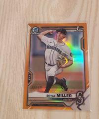 Bryce Miller [Orange Refractor] #BDC-64 Baseball Cards 2021 Bowman Draft Chrome Prices