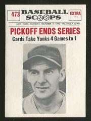 Pickoff Ends Series #473 Baseball Cards 1961 NU Card Scoops Prices