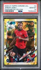 Jeremy Doku [Yellow] Soccer Cards 2020 Topps Chrome UEFA Champions League Sapphire Prices