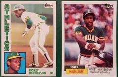 Rickey Henderson Baseball Cards 1984 Topps Tiffany Prices