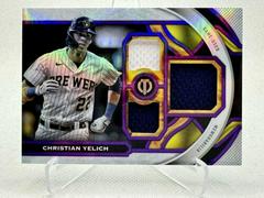Christian Yelich [Purple] #TR-CY Baseball Cards 2023 Topps Tribute Triple Relics Prices