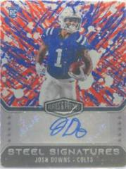 Josh Downs [Red White Blue Splash] #RSSJDO Football Cards 2023 Panini Plates and Patches Rookie Steel Signatures Prices
