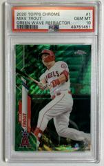 Mike Trout [Green Wave Refractor] Baseball Cards 2020 Topps Chrome Prices