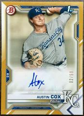 Austin Cox [Gold] Baseball Cards 2021 Bowman Paper Prospects Autographs Prices