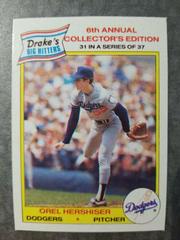 Orel Hershiser [Hand Cut] #31 Baseball Cards 1986 Drake's Prices